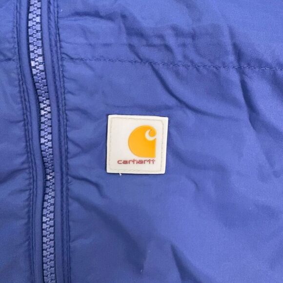Carhartt Women's Blue 100% Nylon Hooded Full Zip Up Mesh Lined Jacket Size Small - Picture 5 of 12